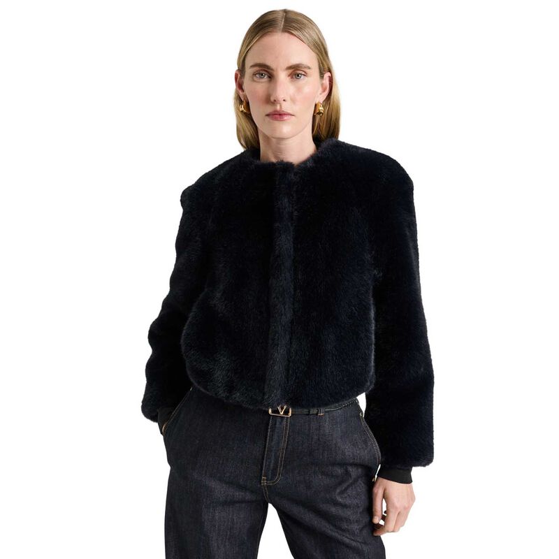 Veronika Maine Faux Fur Bomber image number 0